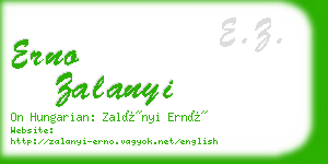 erno zalanyi business card